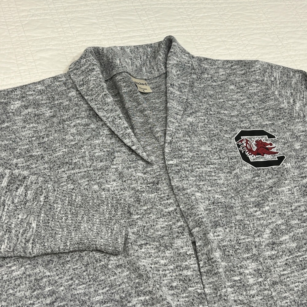 Chicka-d South Carolina Gamecocks Heather Grey Open Front Cardigan Small